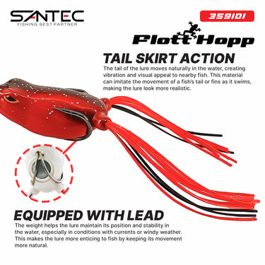 SANTEC - FLOTT HOPP 35mm/45mm 4.5g 6.5g SOFT FROG LURE FLOATING