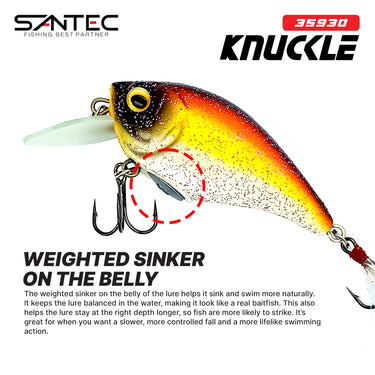 SANTEC - KNUCKLE CRANKBAIT SOFT LURES 60mm 9g FISHING LURE
