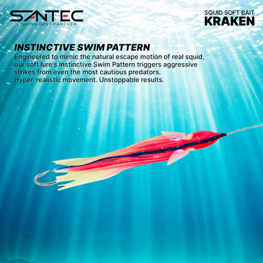 SANTEC - KRAKEN SQUID 6cm/8cm/10cm/12cm/15cm SOFT BAIT OCTOPUS BAITS