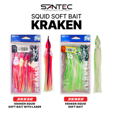 SANTEC - KRAKEN SQUID 6cm/8cm/10cm/12cm/15cm SOFT BAIT OCTOPUS BAITS