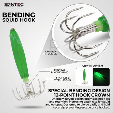 SANTEC - BENDING SQUID HOOK 25g/35g/55g SQUID HOOK