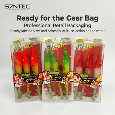 SANTEC - SOFT ATTACK 80mm/100mm/120mm SQUID JIG