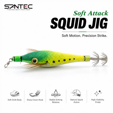 SANTEC - SOFT ATTACK 80mm/100mm/120mm SQUID JIG
