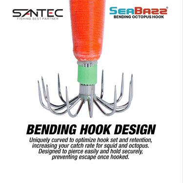 SANTEC - SEABAZZ BENDING 32g/42g/52g OCTOPUS HOOK SQUID BAIT OCTOPUS
