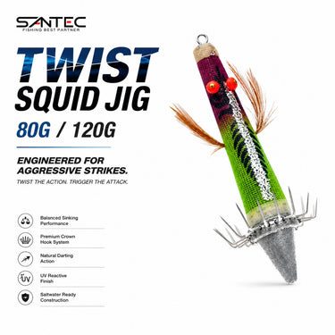 SANTEC - TWIST SQUID JIG CLOTH 80g/120g SQUID BAIT
