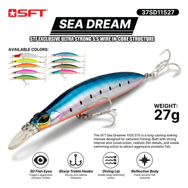 SFT - SEA DREAM 115mm 27g HARDBODY LURE FISHING LURE