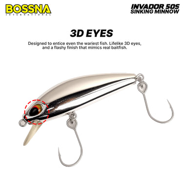 BOSSNA - INVADERS SINKING MINNOW 50mm 6.8g SINKING FISHING LURES