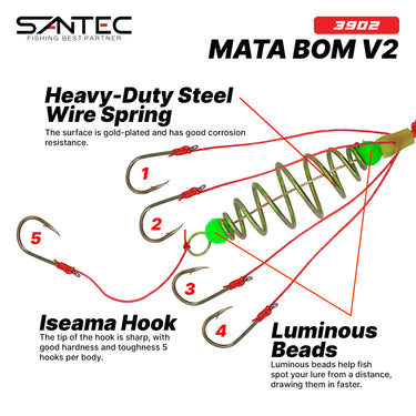 SANTEC - MATA BOM (V2) SPRING /5HOOK 2SET PER PACK