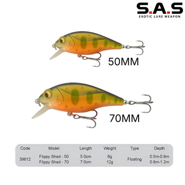 S.A.S - FLIPPY SHAD 70mm 12g FLOATING FISHING LURE