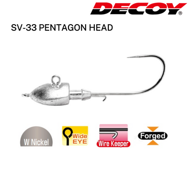 DECOY - SV-33 PENTAGON HEAD JIG HEAD MADE IN JAPAN