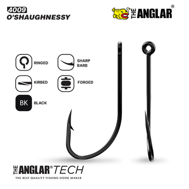 THE ANGLAR - O'SHAUGHNESSY 4009 HOOK PACK BLACK FISHING HOOK