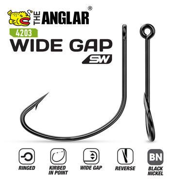 THE ANGLAR - WIDE GAP HOOK PACK w/RINGED EYE NSB 4203 FISHING HOOK