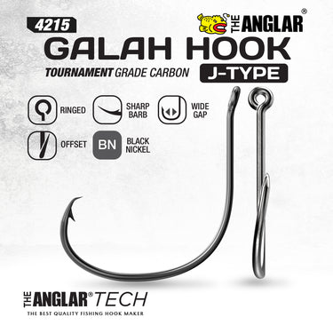 THE ANGLAR - WIDE GAP J-TYPE INLINE CIRCLE 4215 PRAWN HOOKS PRAWN FISHING