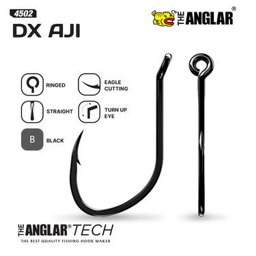 THE ANGLAR - DX AJI HOOK PACK RINGED BLACK 4502 HI-CARBON HOOK FISHING HOOK