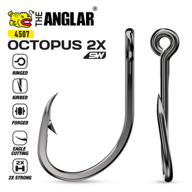 THE ANGLAR - OCTOPUS HOOK PLATINUM PACK RINGED NSB 4507 HI-CARBON HOOK
