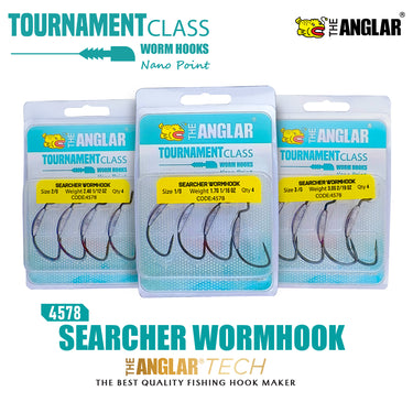 THE ANGLAR - SEARCHER WORM HOOK 0.8g/1.4g/1.7g2.4g/2.7g/3g/3.5g/4.5g/5.3g/7g SOFT PLASTIC HOOK