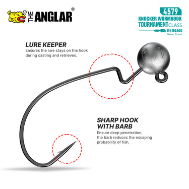 THE ANGLAR - KNOCKER WORM HOOK 1.7g/2.4g/3.5g/5g/7g/11g SOFT PLASTIC HOOKS