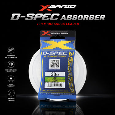 XBRAID YGK - D-SPEC ABSORBER 30M NYLON MONOFILAMENT SHOCK LEADER MADE IN JAPAN