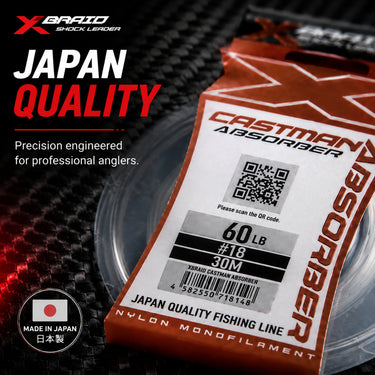 XBRAID YGK - CASTMAN ABSORBER NYLON 30M SHOCK LEADER LINE MADE IN JAPAN