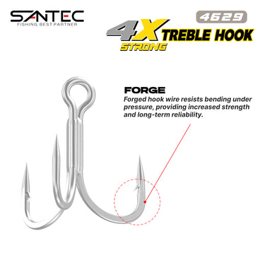 SANTEC - 4X TREBLE HOOK PS 4629 FISH HOOK