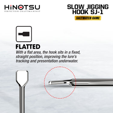 HINOTSU - SJ-1 SLOW JIGGING HOOK PACK W/FLATTED 47811 FISHING HOOK