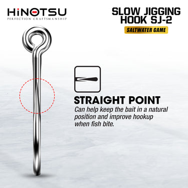 HINOTSU - SJ-2 SLOW JIGGING HOOK PACK W/RING 47812 FISHING HOOK