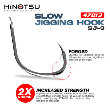 HINOTSU - SJ-3 SLOW JIGGING HOOK PACK W/FLATTED 47813 FISHING HOOK