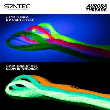 SANTEC - 40CM - AURORA THREAD - SHINING THREAD/LASER THREAD/LUMINOUS THREAD/UV THREAD - FISHING ACCESSORIES