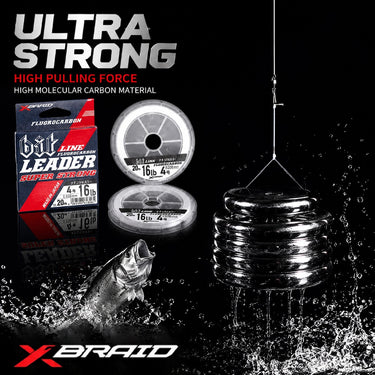 XBRAID YGK - bit LINE LEADER SUPER STRONG 100% FLUOROCARBON SHOCK LEADER MADE IN JAPAN