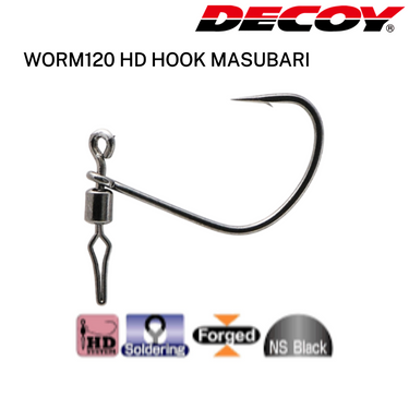 DECOY - WORM120 HD HOOK MASUBARI MADE IN JAPAN