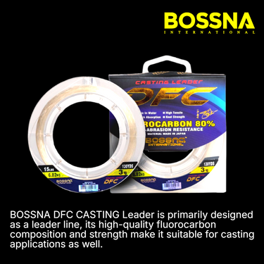 BOSSNA - DFC CASTING LEADER 130yds FLUOROCARBON 80% INVISIBLE LEADER LINE