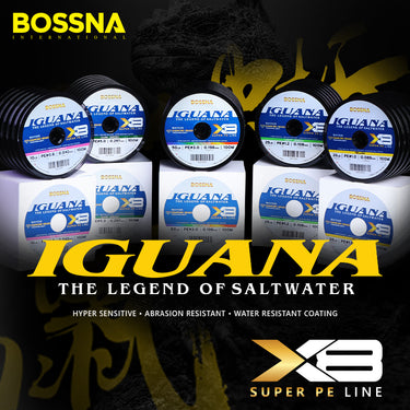 BOSSNA - IGUANA SUPER X8 PE LINE DIAMOND BRAID 100M/300M BRAIDED LINE