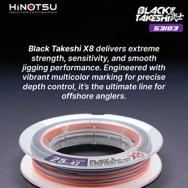 HINOTSU - BLACK TAKESHI BT-2 JIGGING PE LINE 300M BRAIDED LINE MADE IN JAPAN