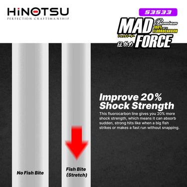 HINOTSU - MAD FORCE MF-6 PREMIUM 100% FLUOROCARBON LEADER 28M MADE IN JAPAN