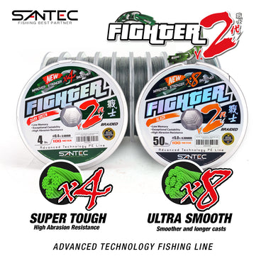 SANTEC - FIGHTER (V2) BRAIDED LINE 4X/8X 100M FISHING BRAIDED LINE