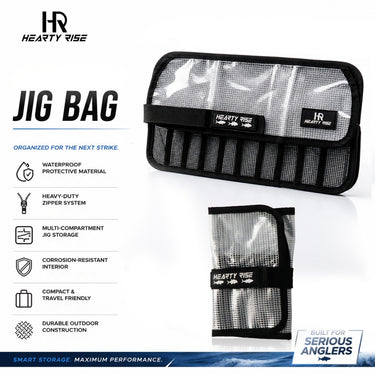 HEARTY RISE - JIGGING BAG HB (WHITE) WATERPROOF NYLON 10 POCKET FISHING ACCESSORIES