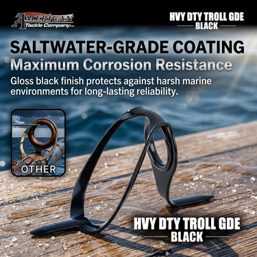 AMERICAN TACKLE - HEAVY DUTY TROLL BLACK GUIDE 64HDHG FISHING ROD GUIDE