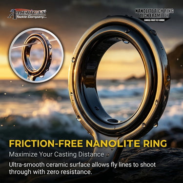 AMERICAN TACKLE - NANOLITE TICH RING TICH FRAME SINGLE FOOT FLY GUIDE 64TTRLF FISHING ROD GUIDE