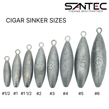 SANTEC - CL CIGAR SINKER - CIGAR LEAD FISHING LEAD