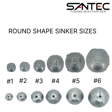SANTEC - RS ROUND SHAPE WEIGHT SINKER FISHING LEAD