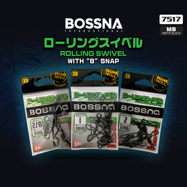 BOSSNA - ROLLING SWIVEL w/"B" SNAP 7517 MATT BLACK