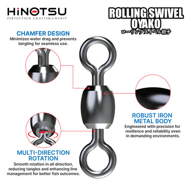 HINOTSU - ROLLING SWIVEL STAINLESS STEEL 7716 FISHING SWIVEL