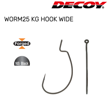 DECOY - WORM25 Kg HOOK WIDE GAP OFFSET WORM HOOK FISHING HOOK - MADE IN JAPAN