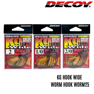 DECOY - WORM25 Kg HOOK WIDE GAP OFFSET WORM HOOK FISHING HOOK - MADE IN JAPAN