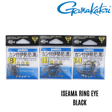 GAMAKATSU - ISEAMA RING EYE BLACK FISHING HOOK MADE IN JAPAN