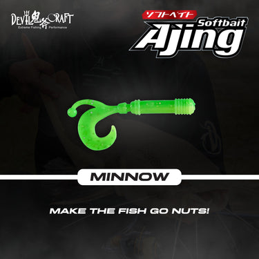 DEVIL CRAFT - AJING MINNOW w/GRUB TAIL 1.5" X 8PCS SOFTBAIT SOFT PLASTIC SOFT LURE