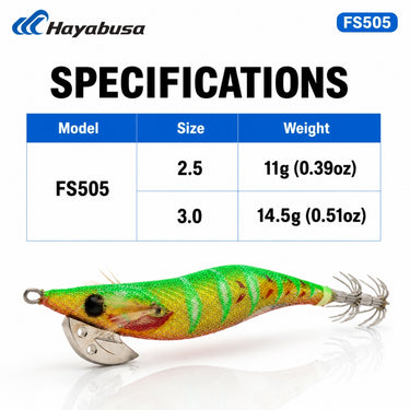HAYABUSA - EGI SQUID FS505 RANBU 11g/14.5g SQUID JIG SQUID BAIT