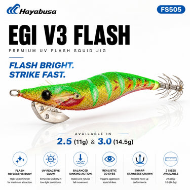 HAYABUSA - EGI SQUID FS505 RANBU 11g/14.5g SQUID JIG SQUID BAIT