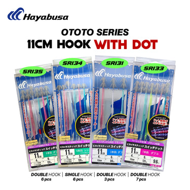 HAYABUSA - OTOTO 11CM - 3/5/6/7 HOOKS WITH DOT - (SR131/SR132/SR133/SR134/SR135)
