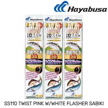 HAYABUSA - SS110 TWIST PINK w/WHITE FLASHER SABIKI 6 PCS/PACK
